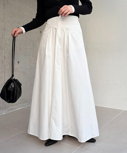 小個子尺碼 傘形 拼接 棉質 半身裙