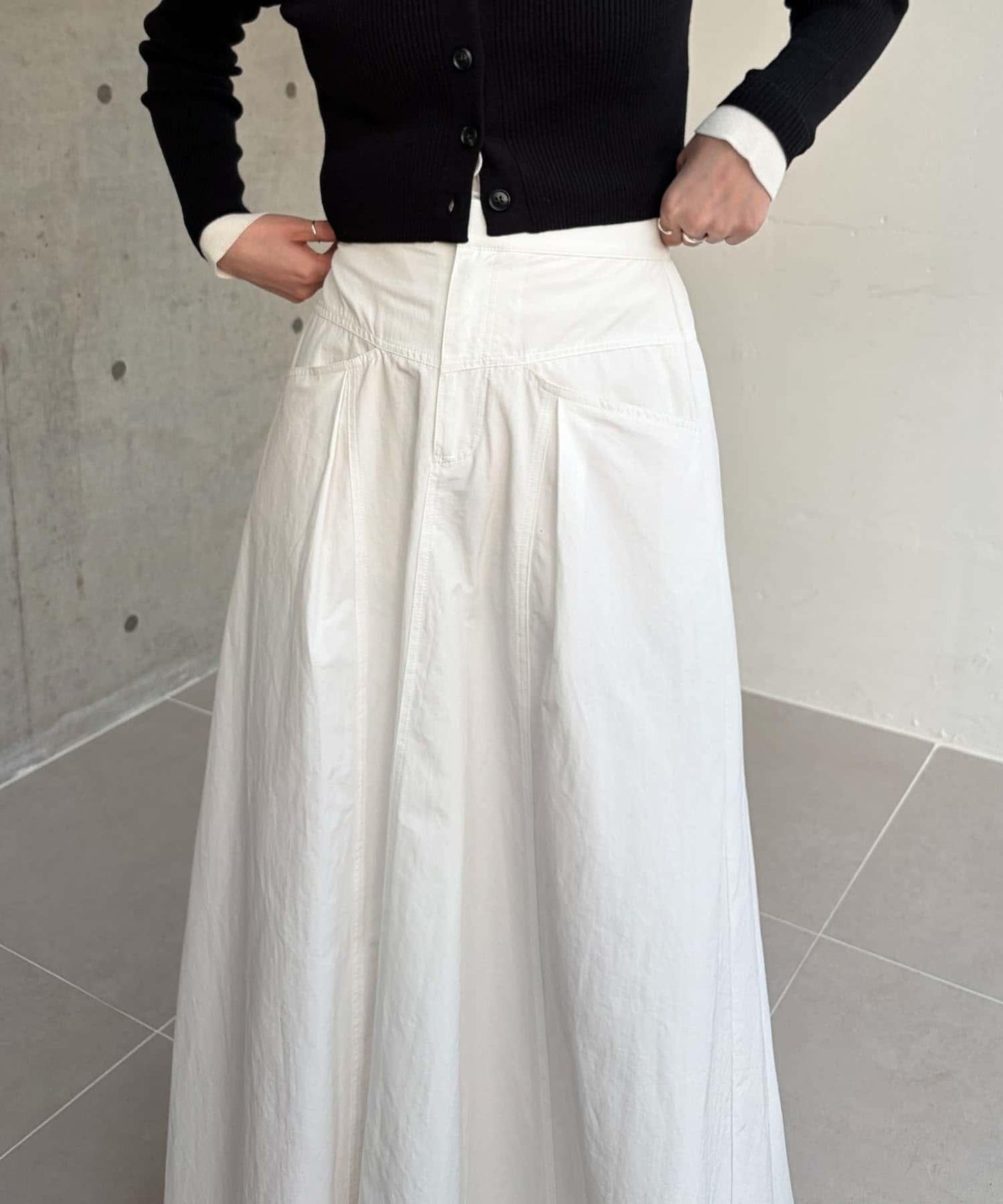 小個子尺碼 傘形 拼接 棉質 半身裙