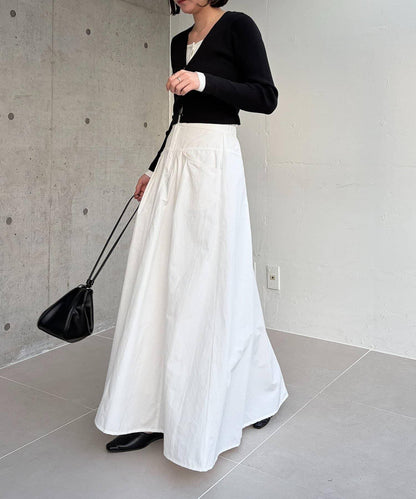 小個子尺碼 傘形 拼接 棉質 半身裙