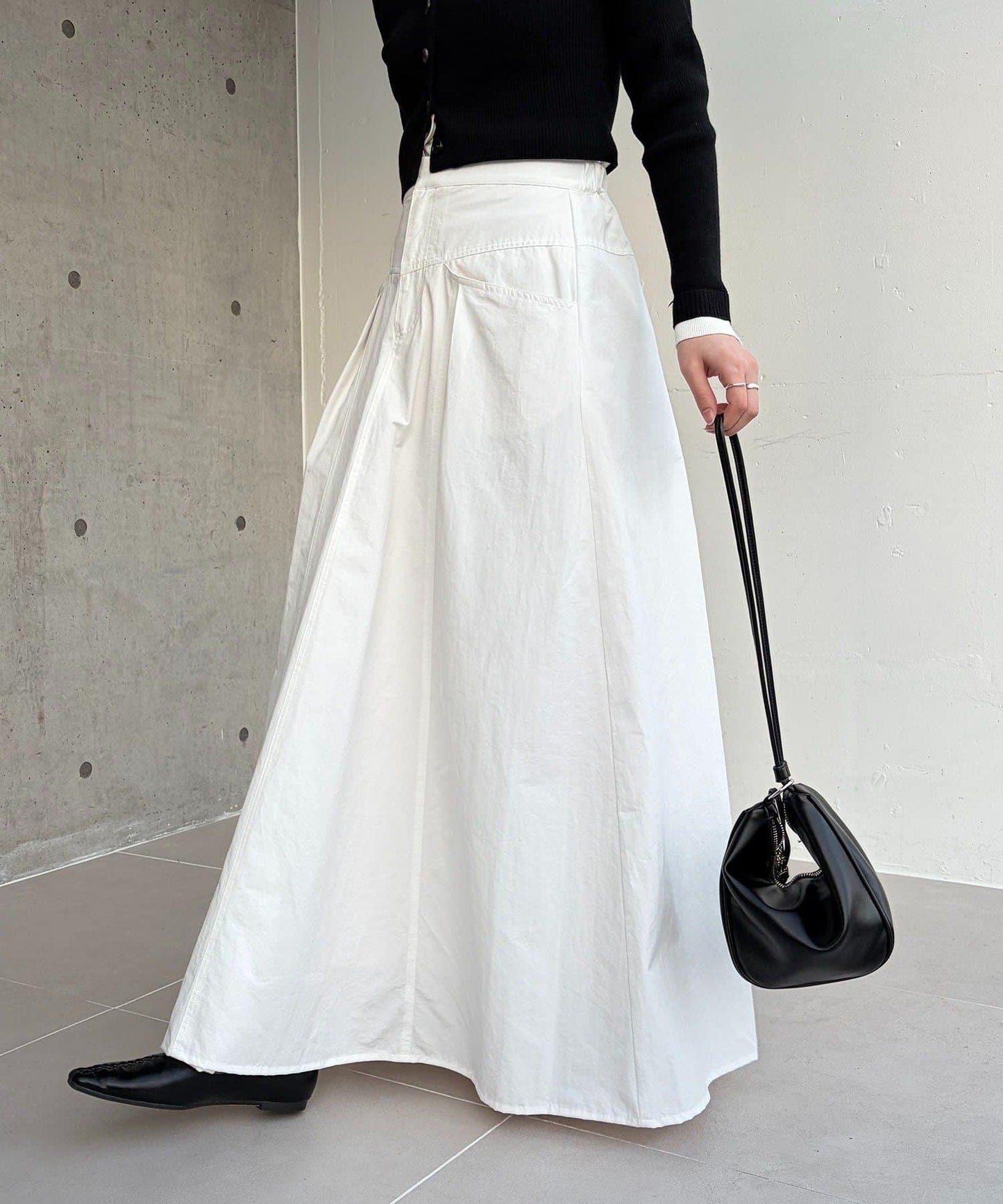 小個子尺碼 傘形 拼接 棉質 半身裙