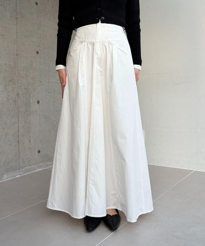 小個子尺碼 傘形 拼接 棉質 半身裙