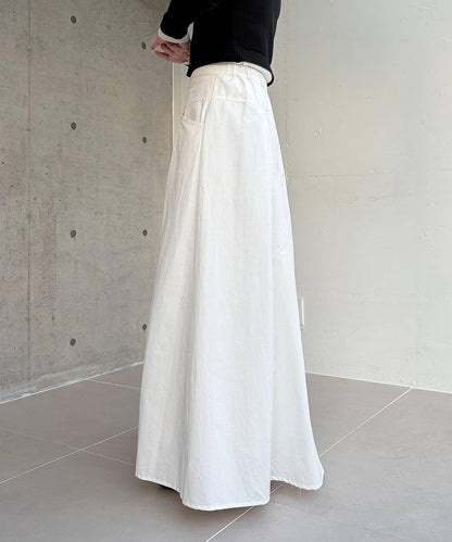 小個子尺碼 傘形 拼接 棉質 半身裙