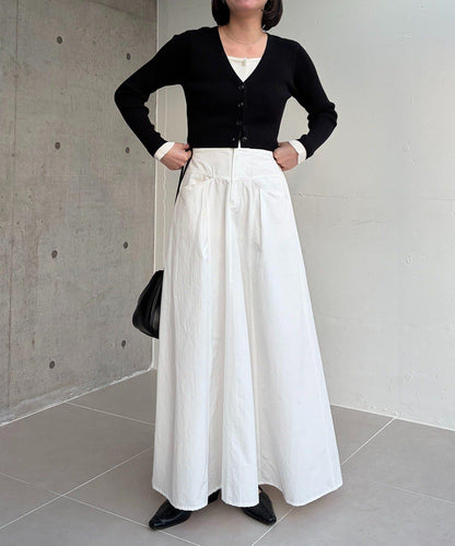 小個子尺碼 傘形 拼接 棉質 半身裙