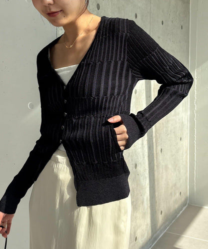 雙色羅紋設計 針織開衫