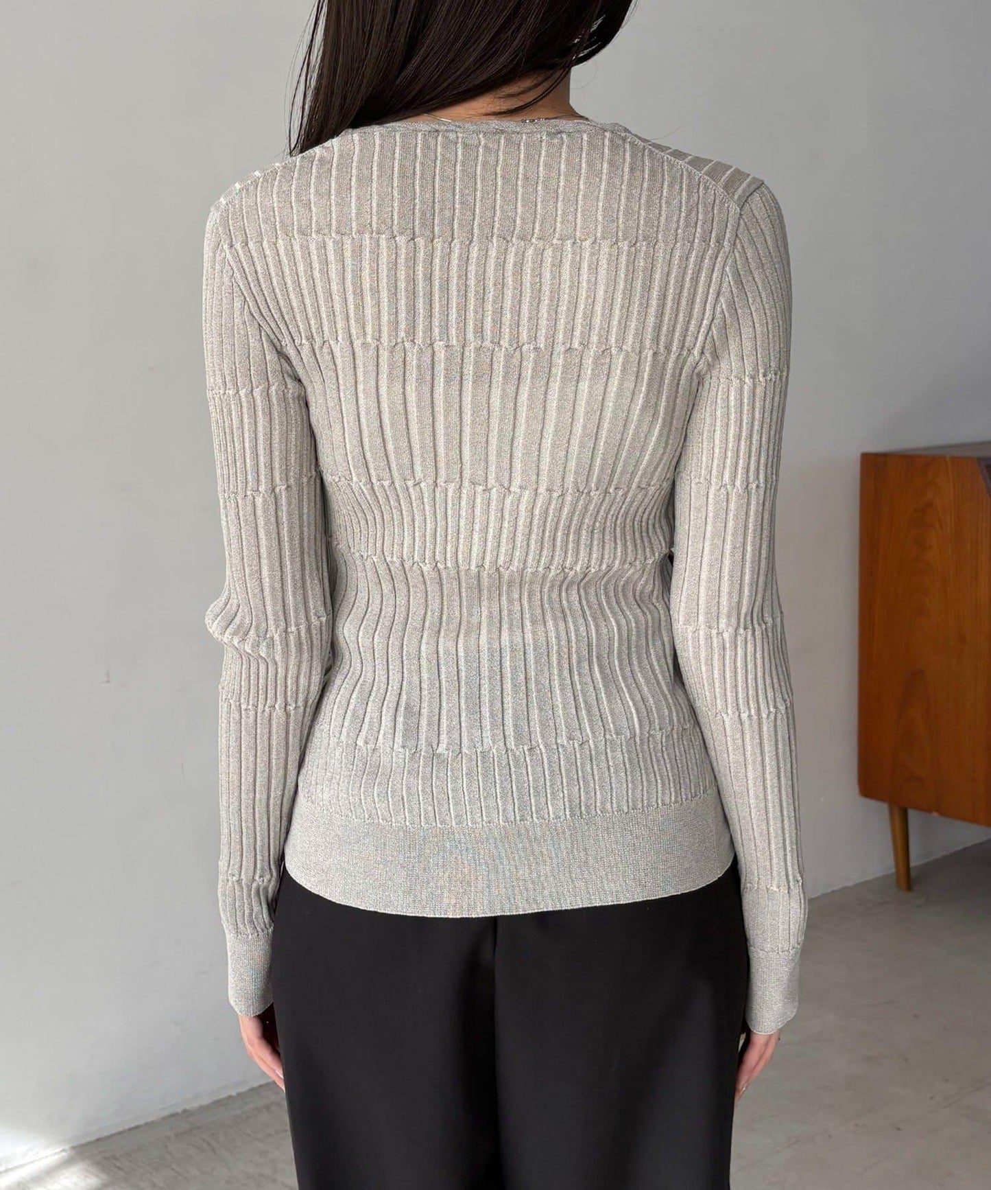 雙色羅紋設計 針織開衫