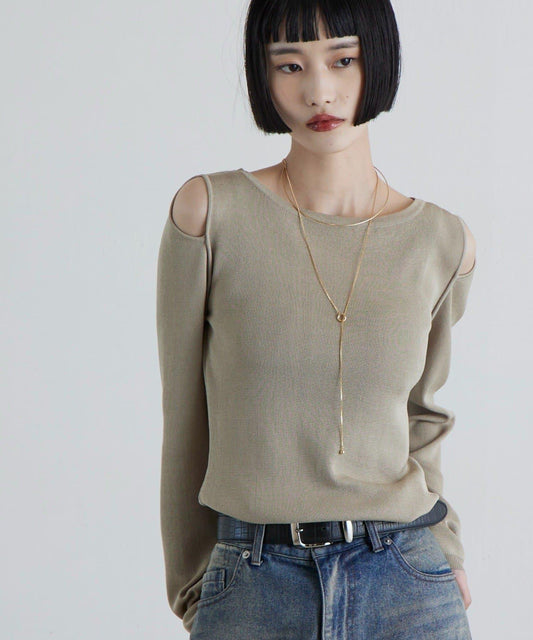 船領 肩部設計 針織上衣