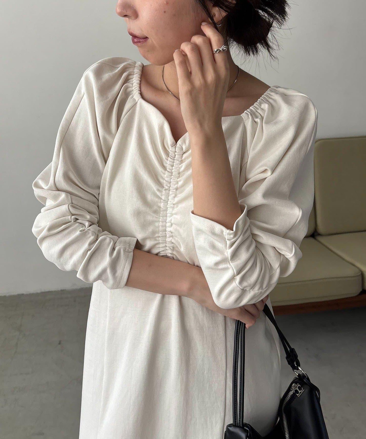 小個子尺碼可選 波浪領 褶皺 連衣裙