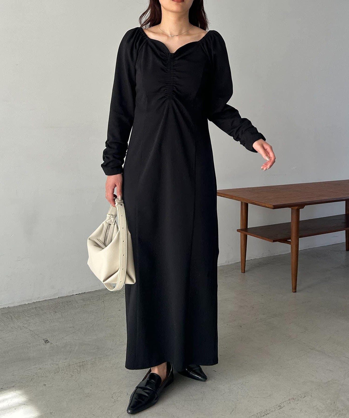 小個子尺碼可選 波浪領 褶皺 連衣裙