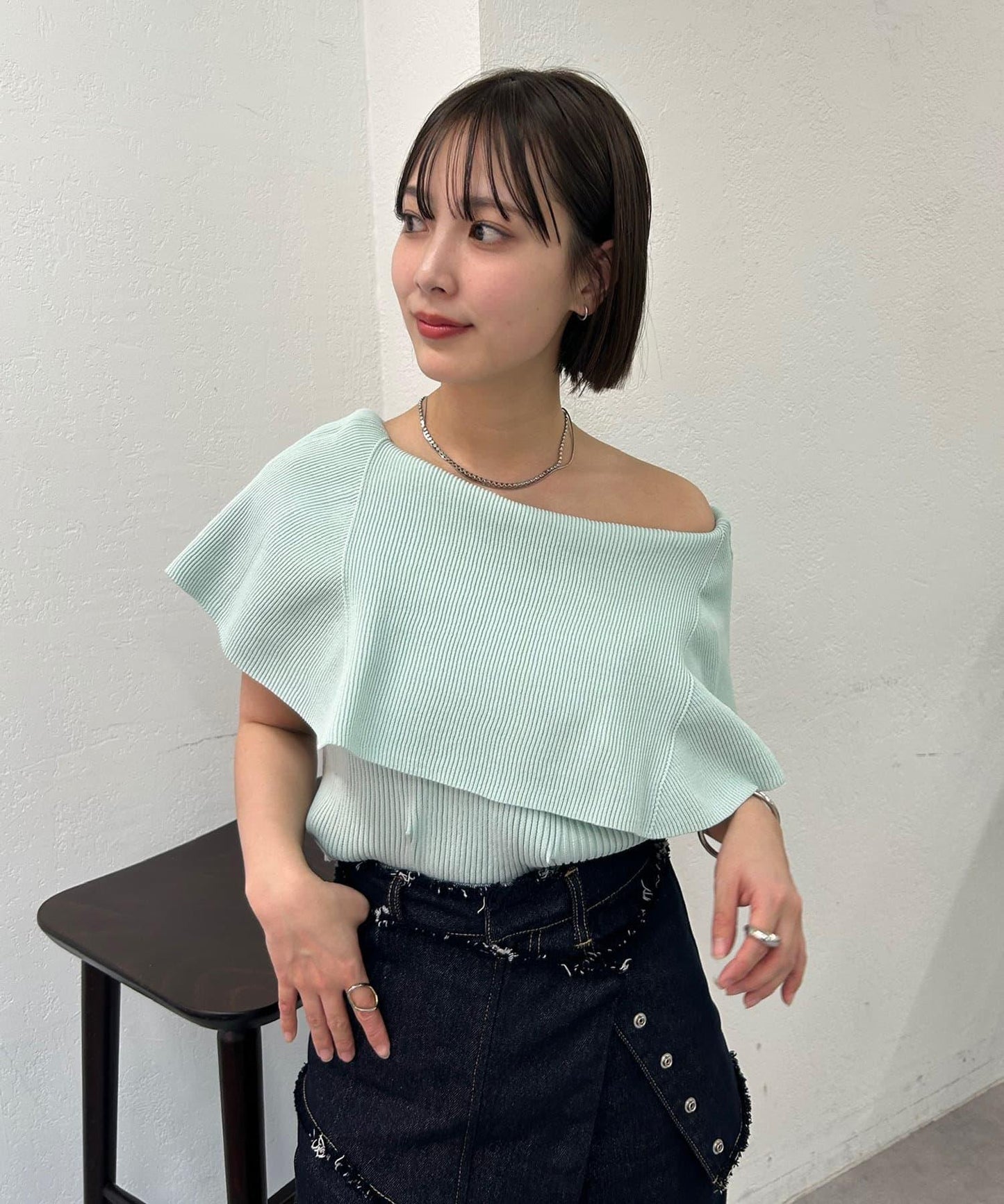 mystic 斗篷領 針織上衣