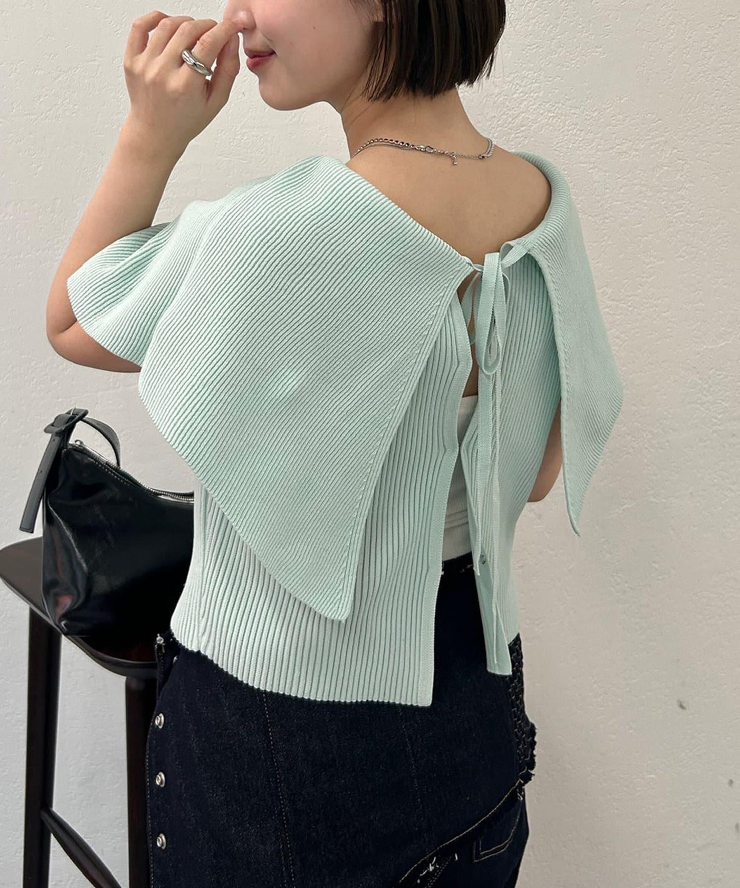 mystic 斗篷領 針織上衣