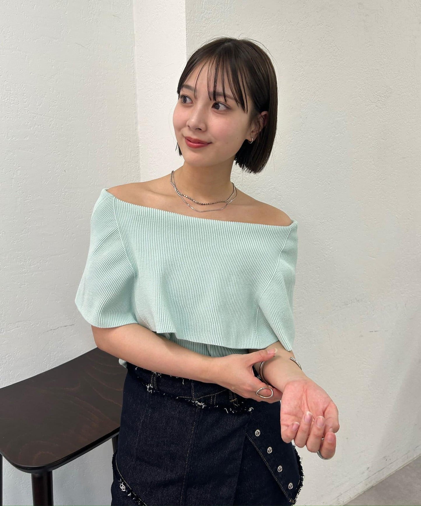 mystic 斗篷領 針織上衣