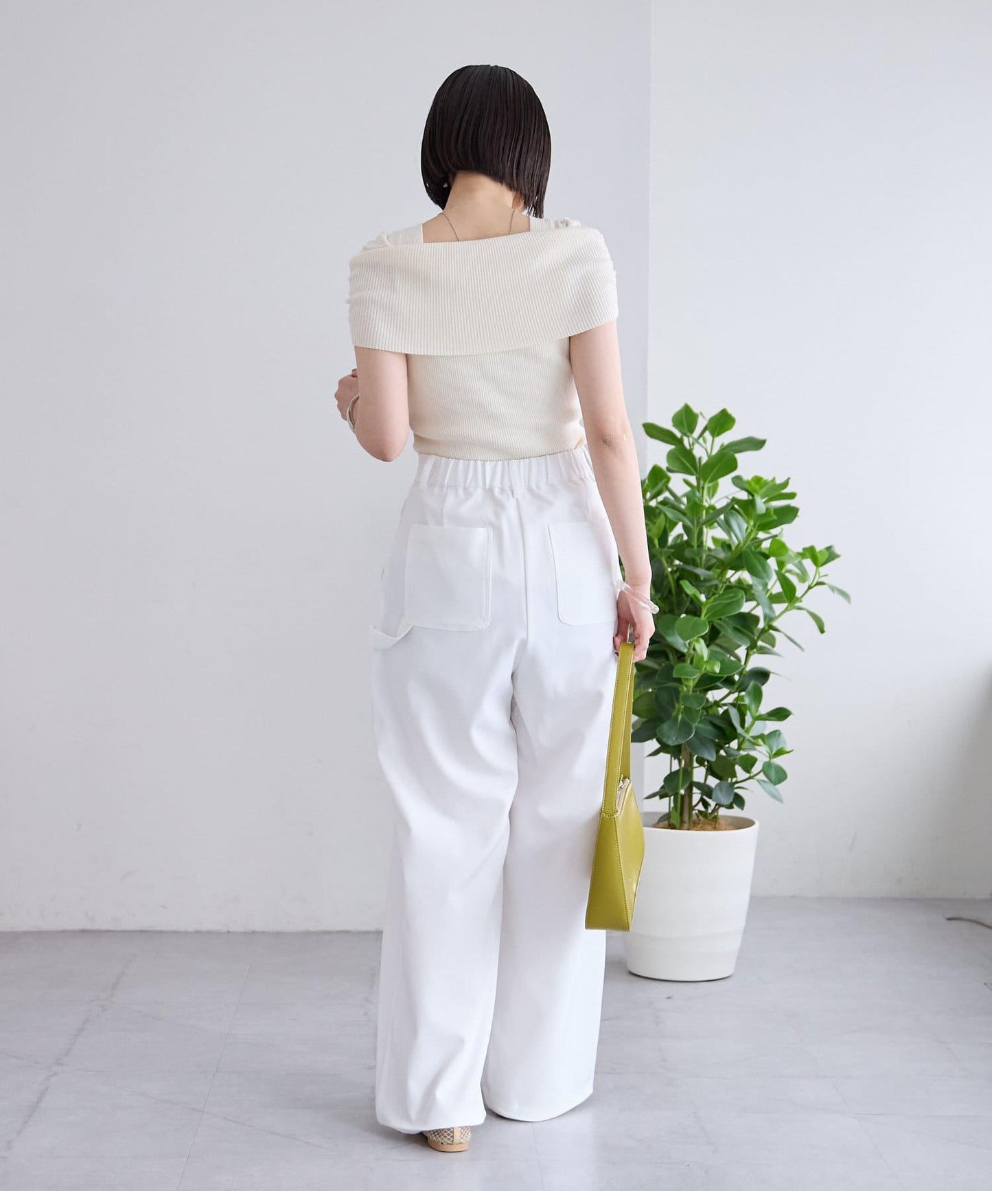 mystic 露肩設計 短袖針織上衣