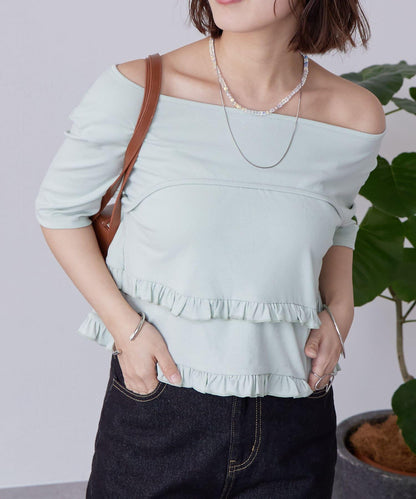 mystic 疊層荷葉邊T恤