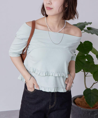 mystic 疊層荷葉邊T恤