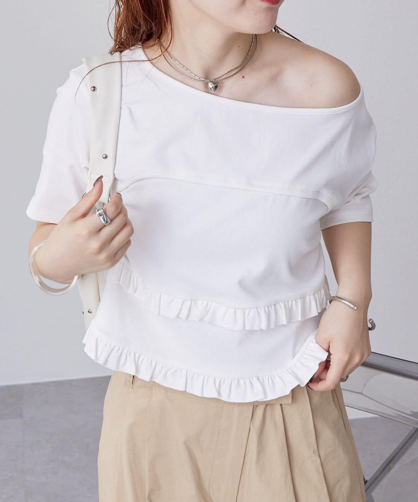 mystic 疊層荷葉邊T恤