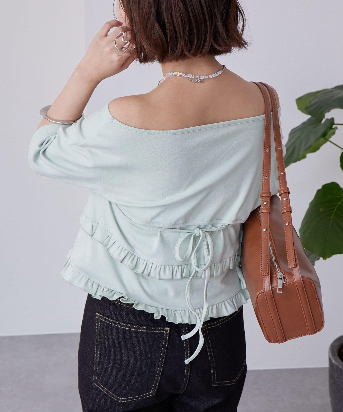 mystic 疊層荷葉邊T恤