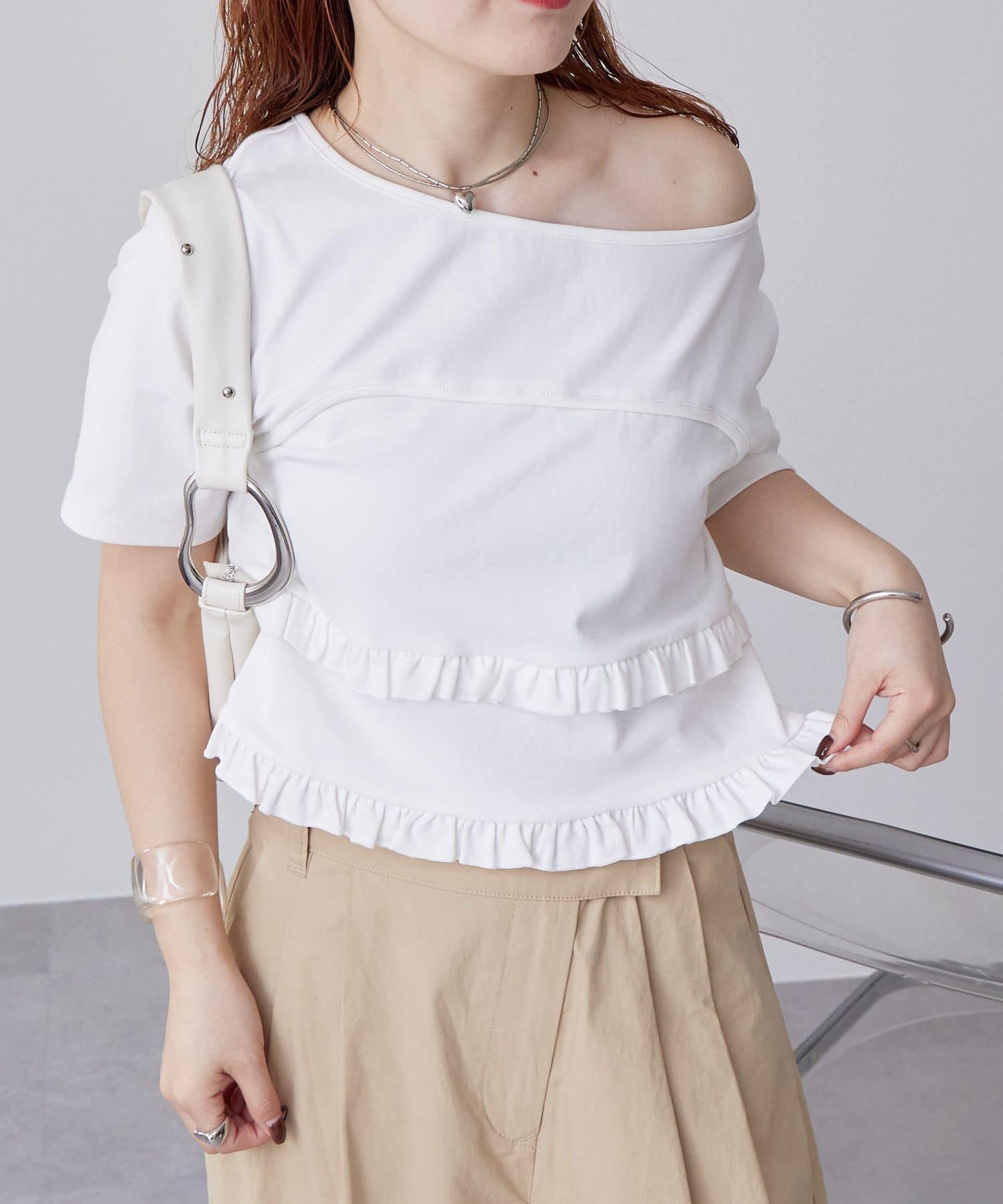 mystic 疊層荷葉邊T恤