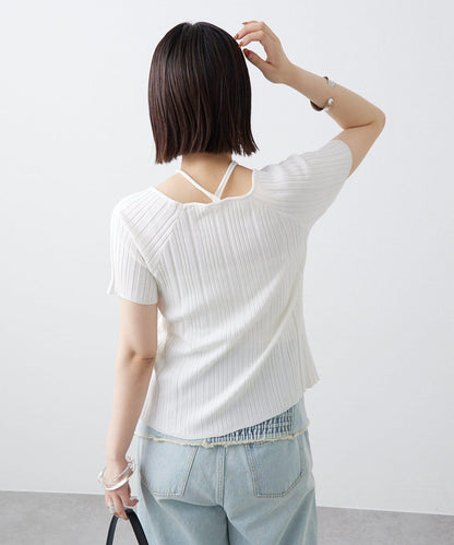 mystic 鏤空頸圈設計 羅紋針織 針織上衣