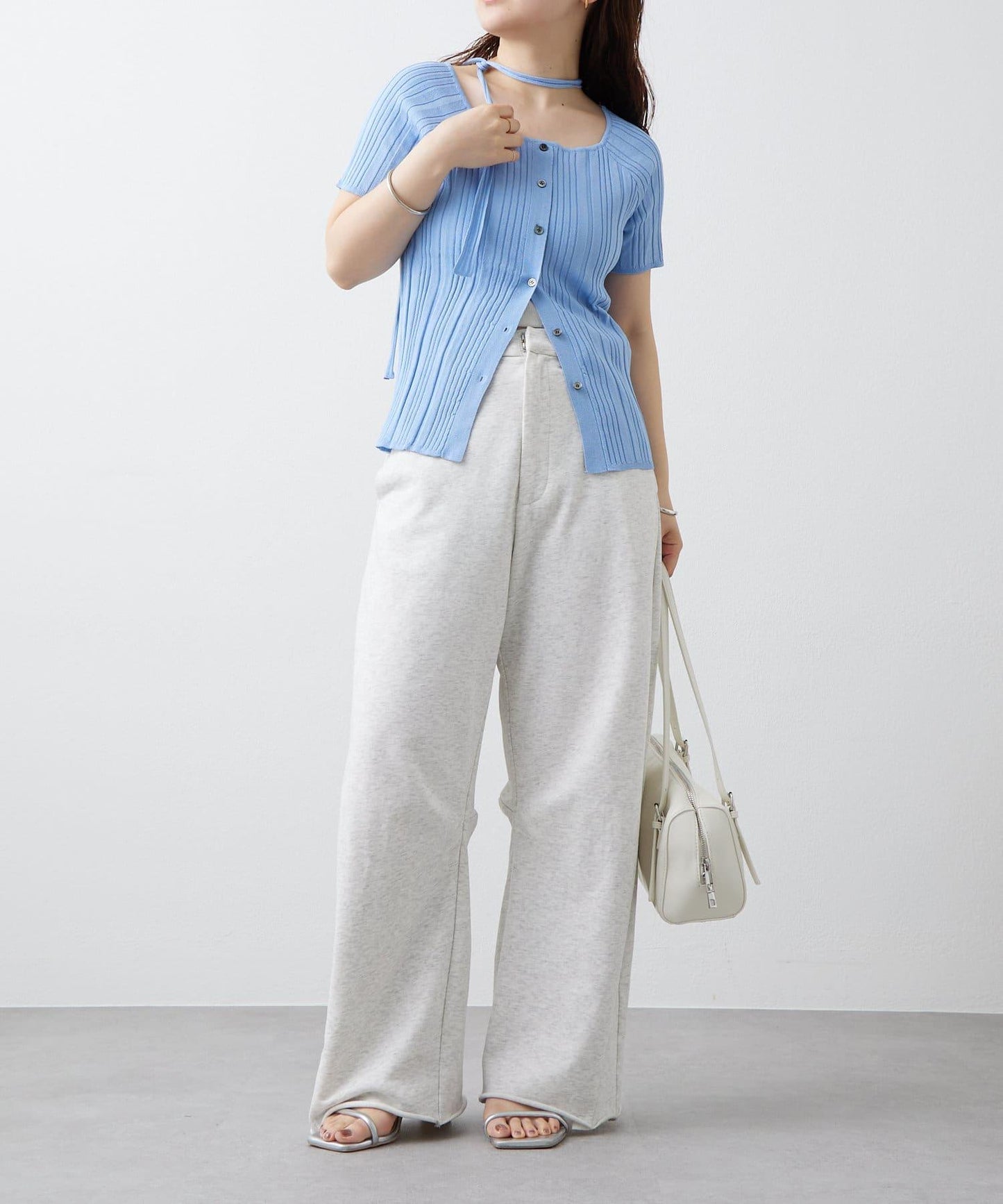 mystic 鏤空頸圈設計 羅紋針織 針織上衣