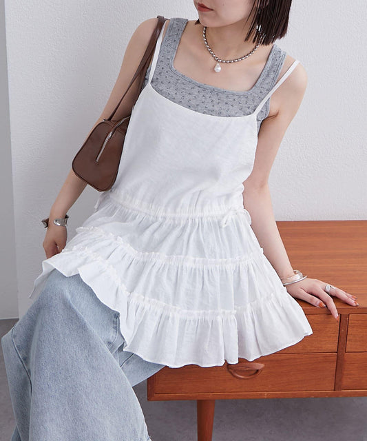 mystic 層疊設計吊帶長款上衣