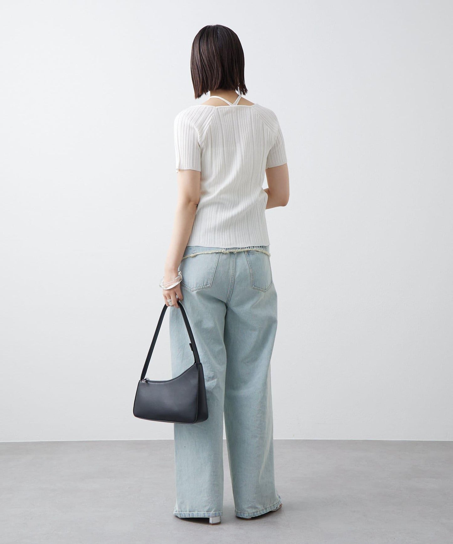 mystic 鏤空頸圈設計 羅紋針織 針織上衣