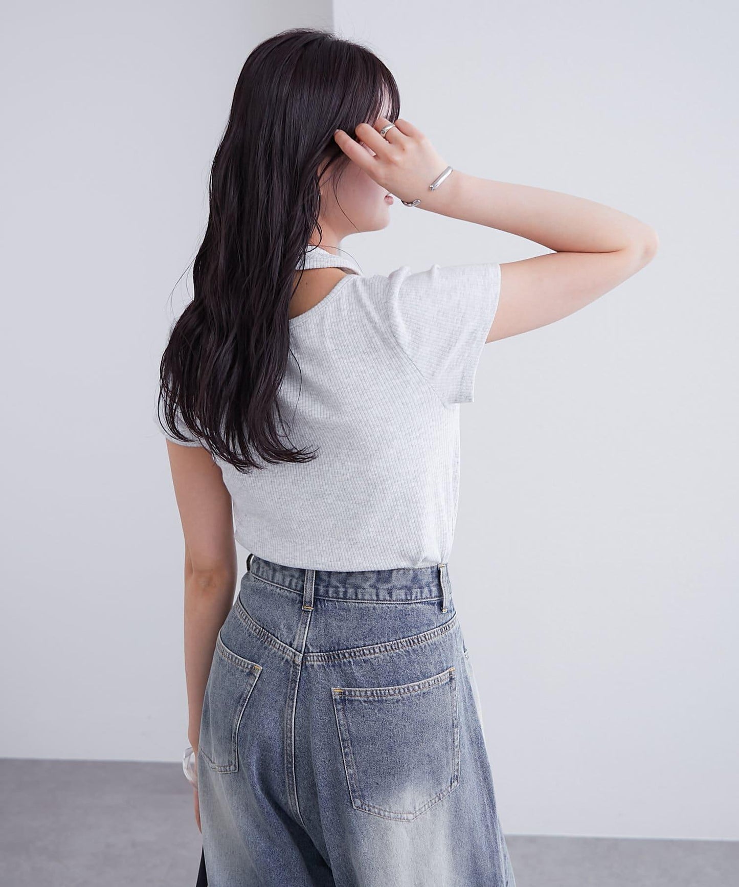 mystic 掛脖疊搭設計 法式袖 上衣