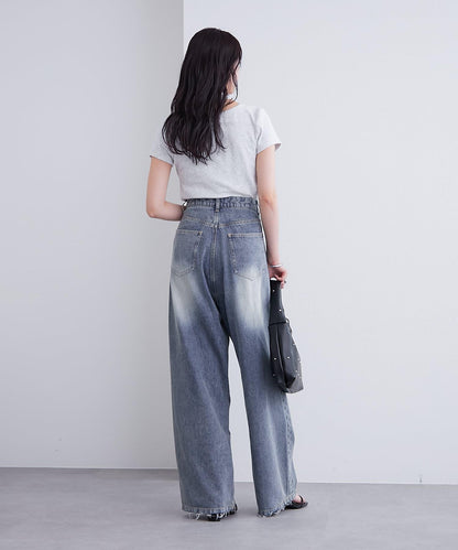 mystic 掛脖疊搭設計 法式袖 上衣