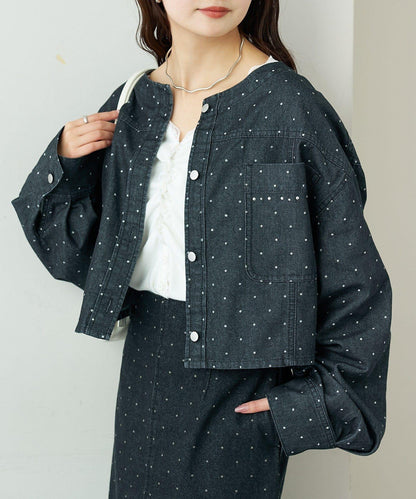 鉚釘設計 牛仔面料 襯衫夾克