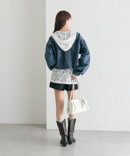 鉚釘設計 牛仔面料 襯衫夾克