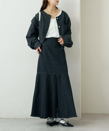 鉚釘設計 牛仔面料 襯衫夾克