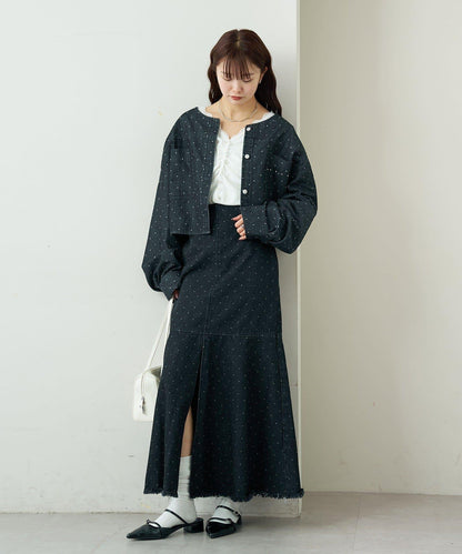 鉚釘設計 牛仔面料 襯衫夾克