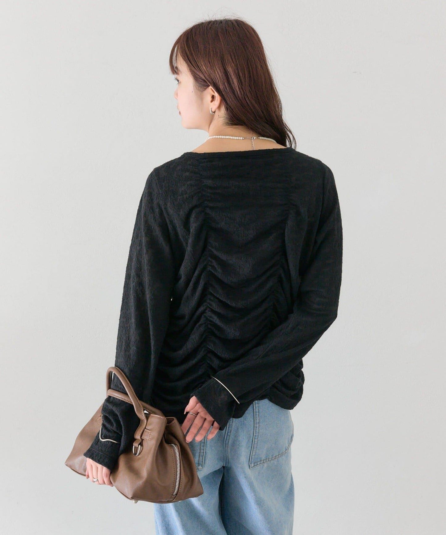 抽褶蕾絲 針織開衫