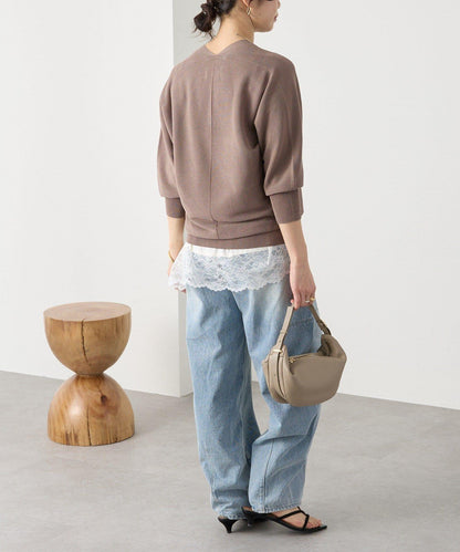 輕盈柔軟觸感 背部蓬鬆設計 輕質Gima針織 針織上衣