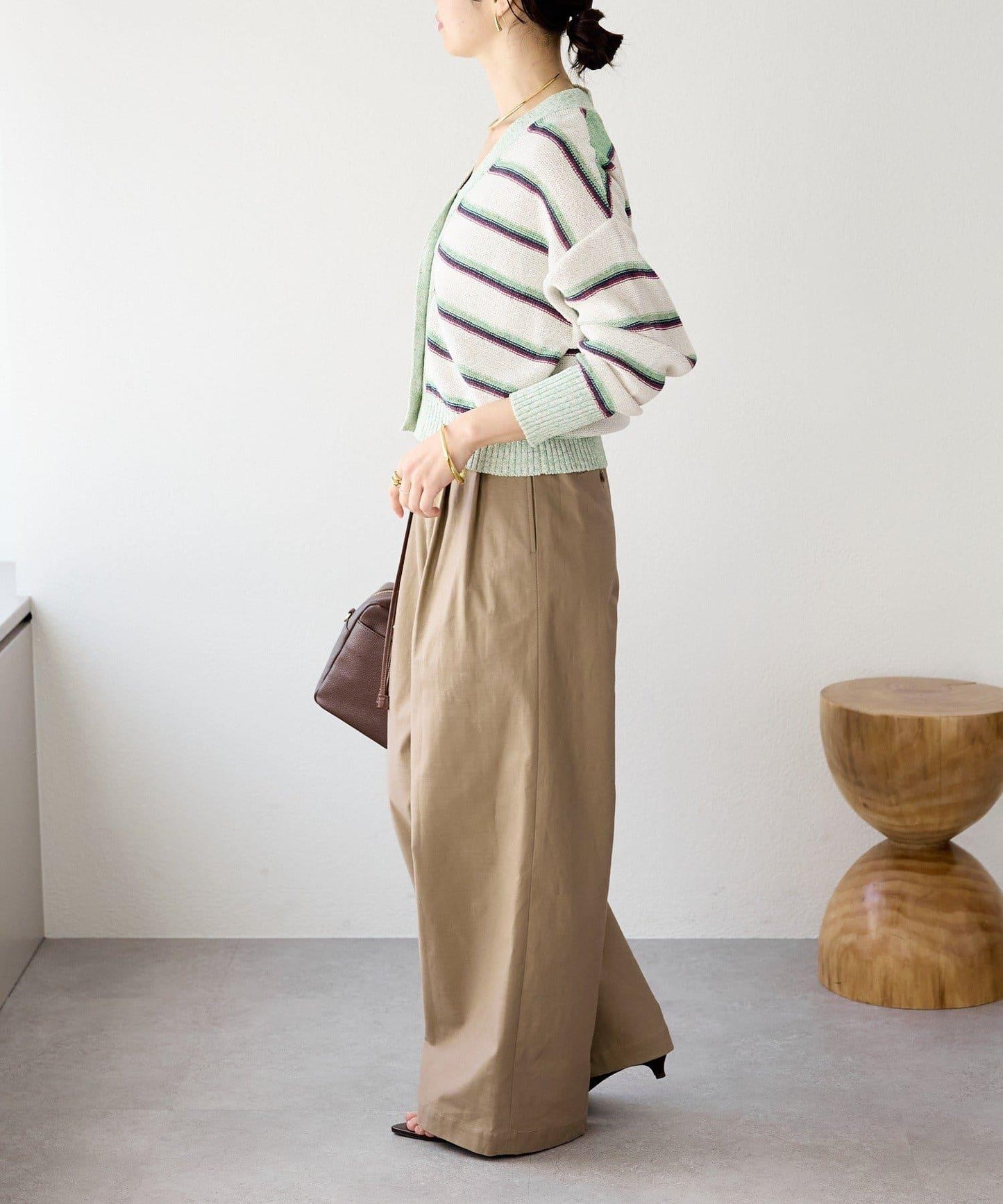 潮流風格 褶襉寬鬆 斜紋棉布 褲子