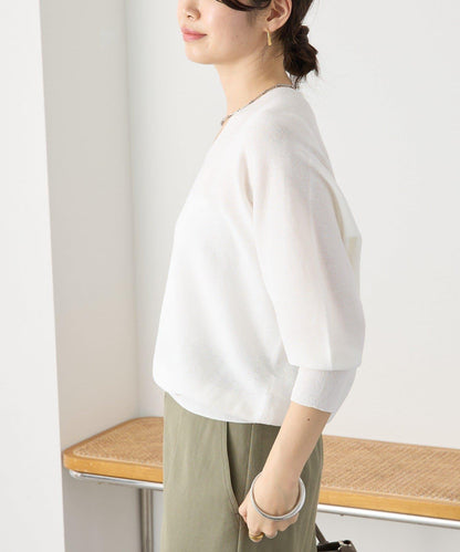 輕盈柔軟觸感 背部蓬鬆設計 輕質Gima針織 針織上衣