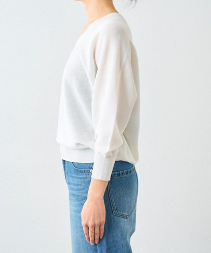 輕盈柔軟觸感 背部蓬鬆設計 輕質Gima針織 針織上衣