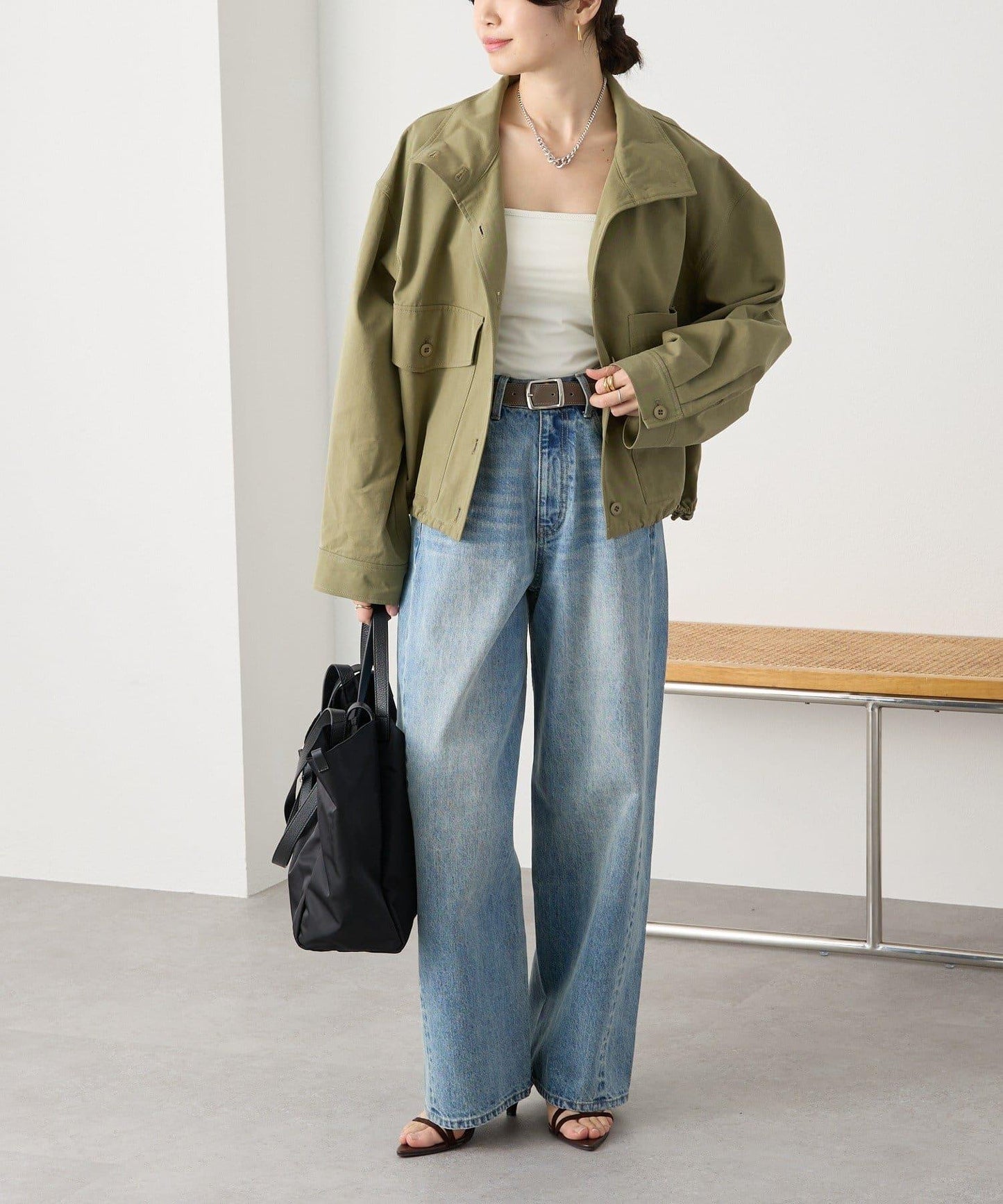 A・MONN(アモン) add 前中窄版設計 牛仔牛仔褲