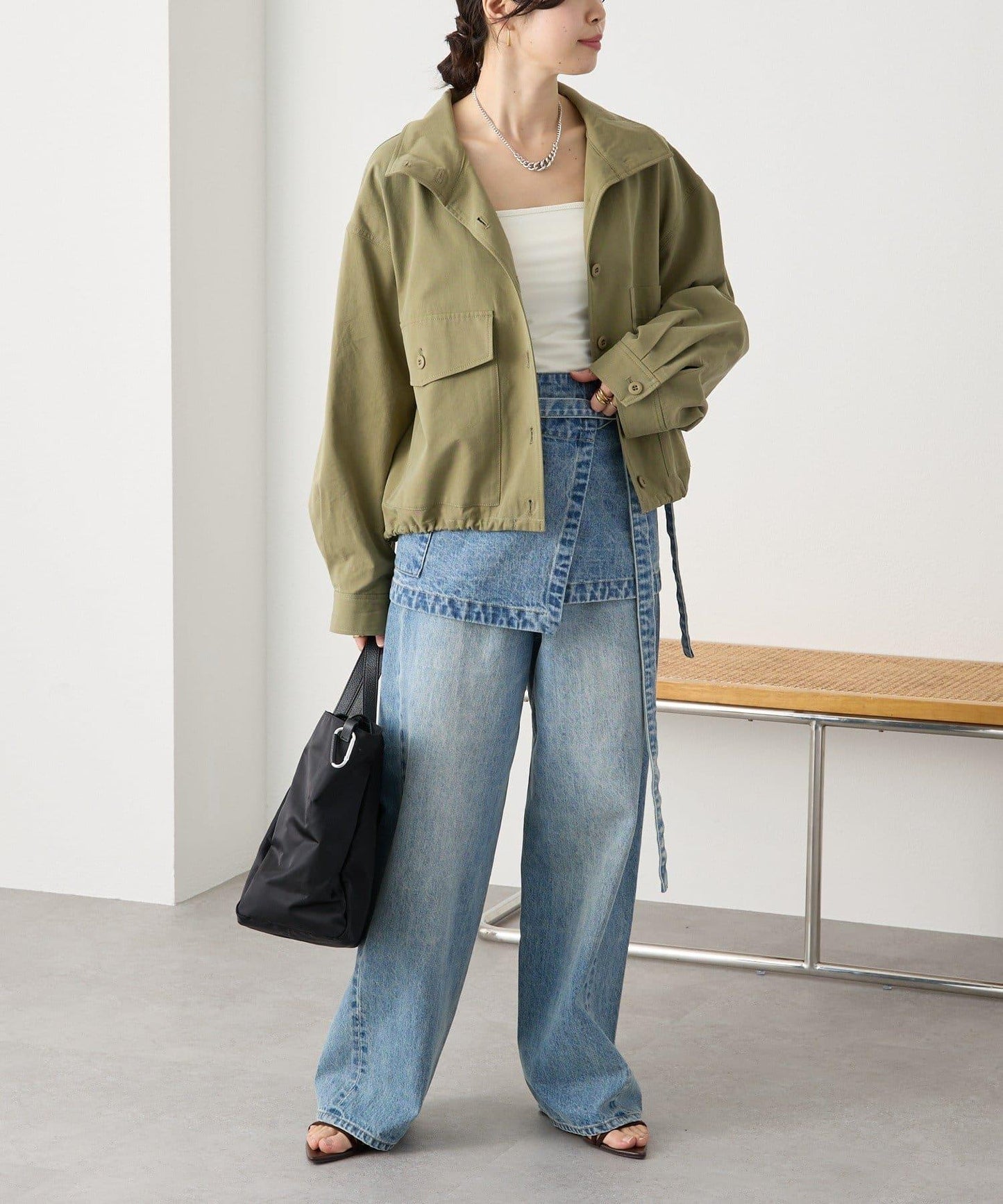 A・MONN(アモン) add 前中窄版設計 牛仔牛仔褲