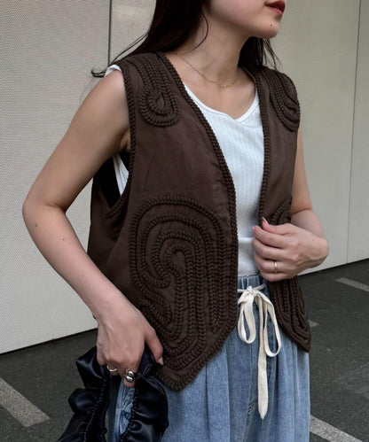 CIAOPANIC TYPY India 繩索刺繡馬甲