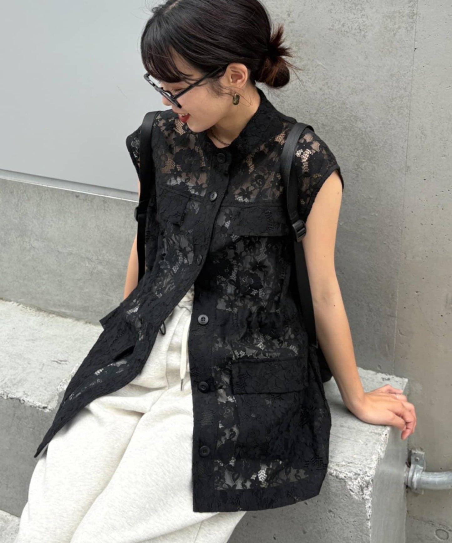 CIAOPANIC TYPY 蕾絲軍風背心