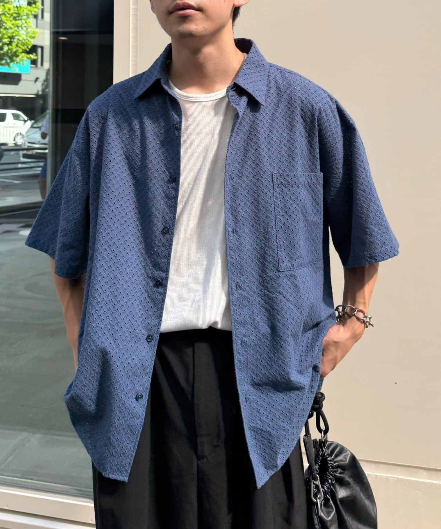 CIAOPANIC TYPY 中性提花刺繡蕾絲襯衫