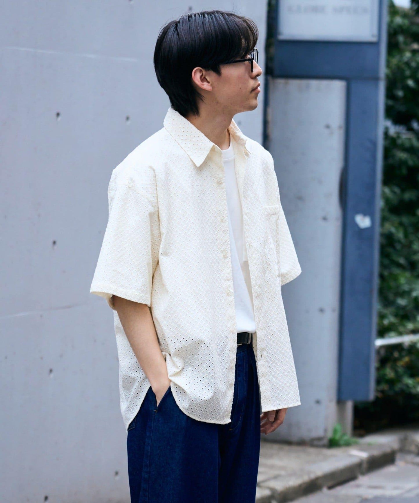 CIAOPANIC TYPY 中性提花刺繡蕾絲襯衫