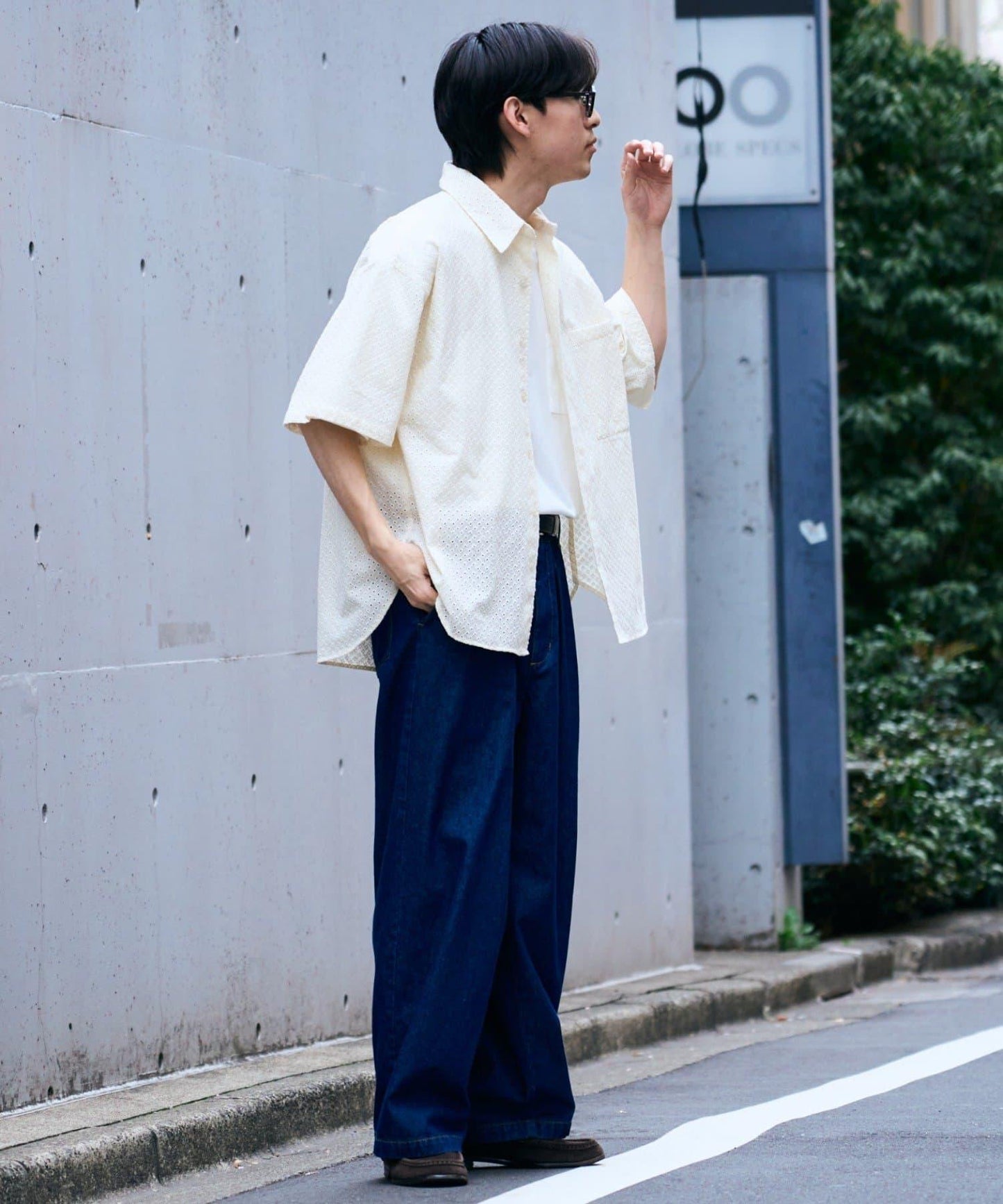 CIAOPANIC TYPY 中性提花刺繡蕾絲襯衫