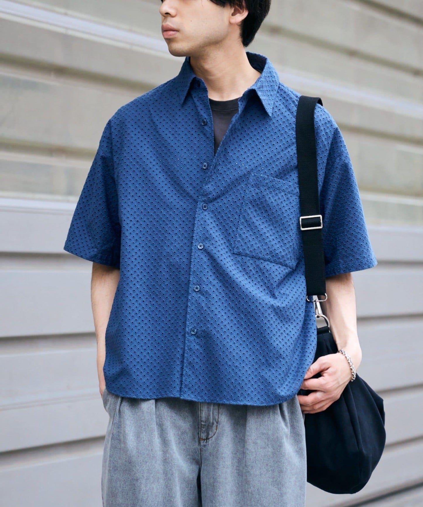 CIAOPANIC TYPY 中性提花刺繡蕾絲襯衫