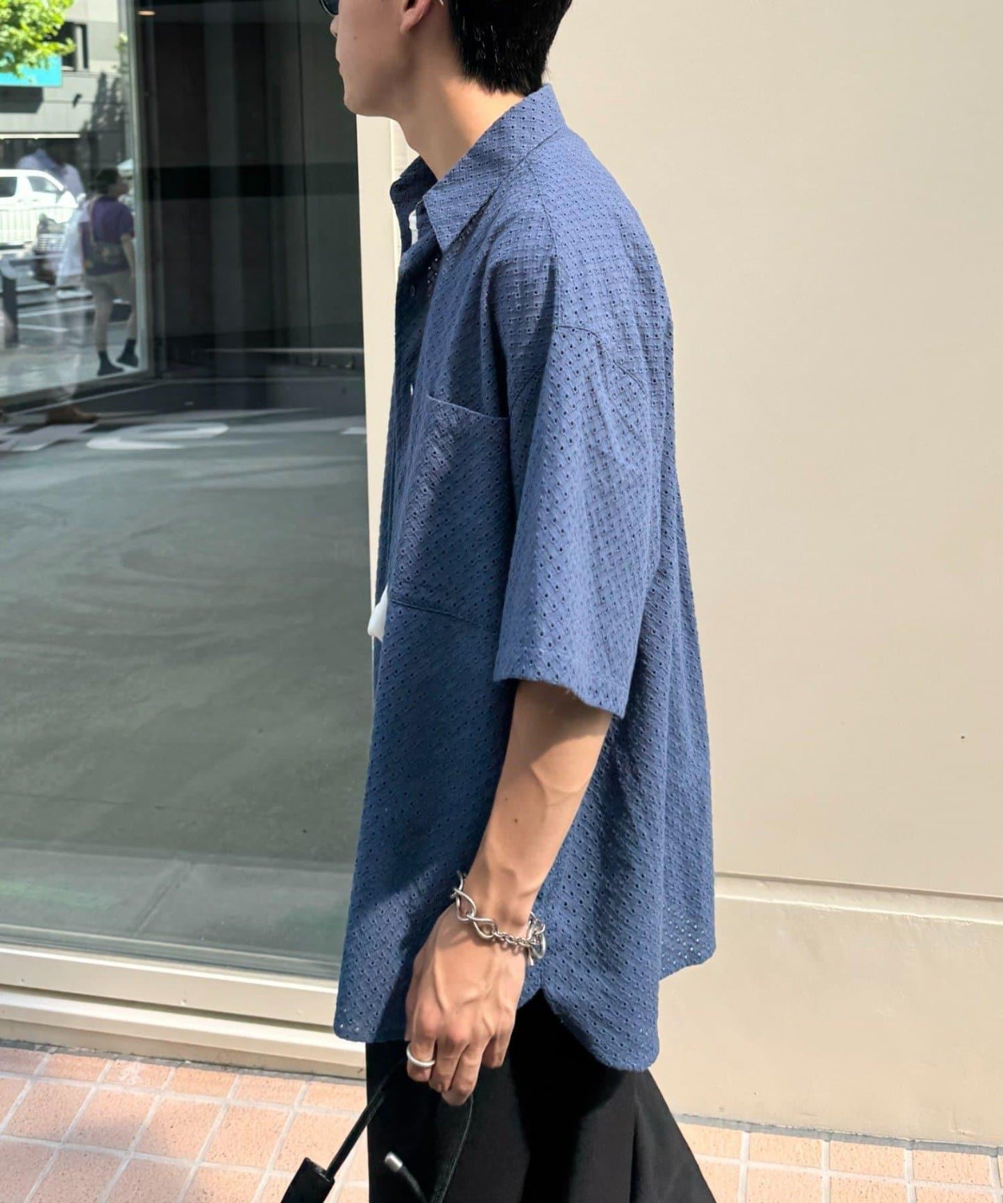 CIAOPANIC TYPY 中性提花刺繡蕾絲襯衫