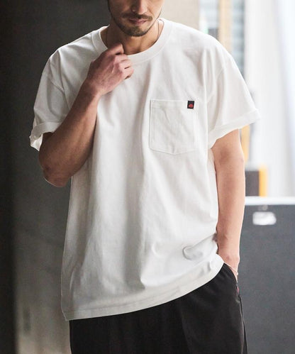 聯名款 2P 圓領 短袖 單點Logo 口袋Tee T恤 兩件套