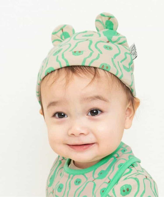 全印花耳朵設計 帽子 マイファーストブリーズ