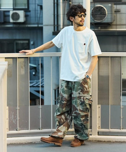 聯名款 2P 圓領 短袖 單點Logo 口袋Tee T恤 兩件套