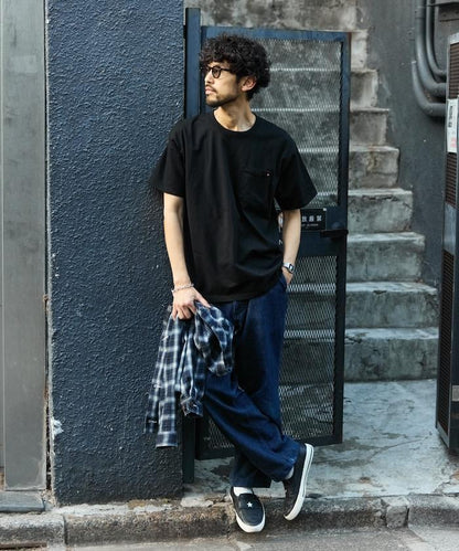 聯名款 2P 圓領 短袖 單點Logo 口袋Tee T恤 兩件套