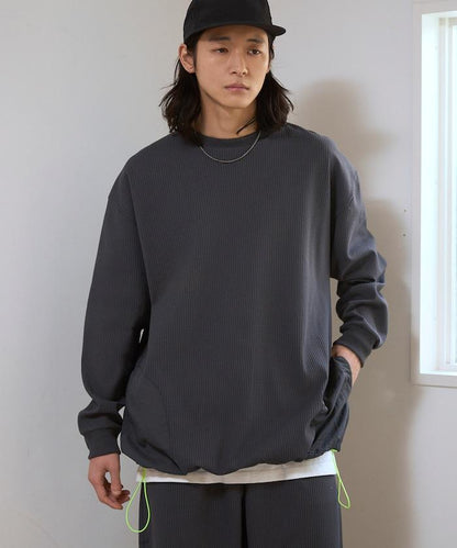 側袋 抽繩 科技保暖 圓領上衣